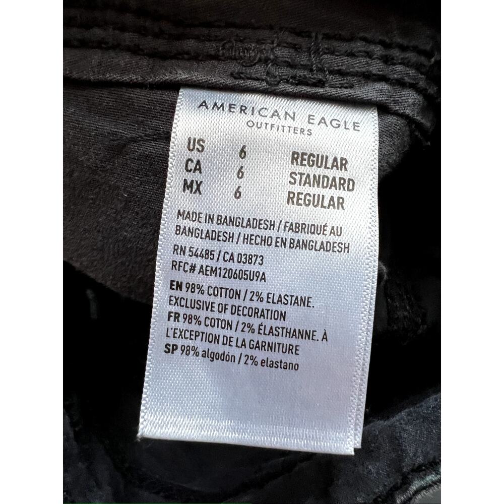 American Eagle AE Snappy Stretch Baggy Cargo Jogger Pants Black Size 6 - Picture 7 of 7